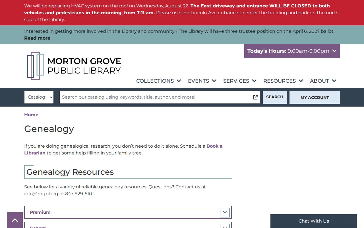 Morton Grove city directory genealogy resources