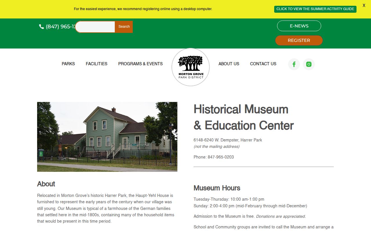 Morton Grove city directory Historical Museum archive