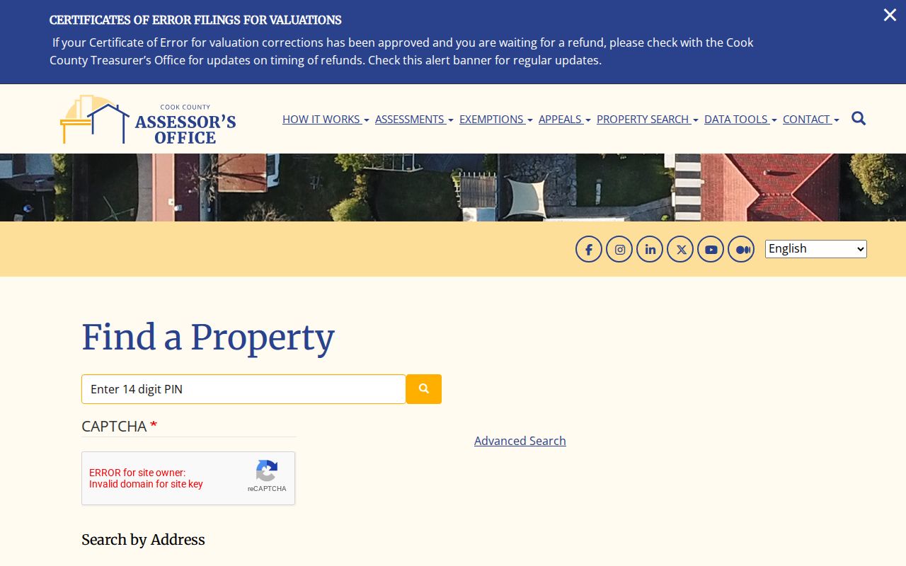 Cook County Assessor address search for Morton Grove property records