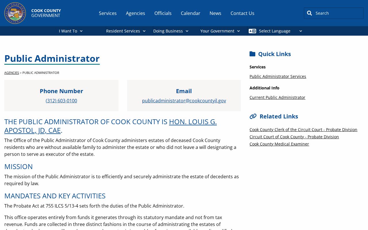 Cook County Public Administrator estate and heir information
