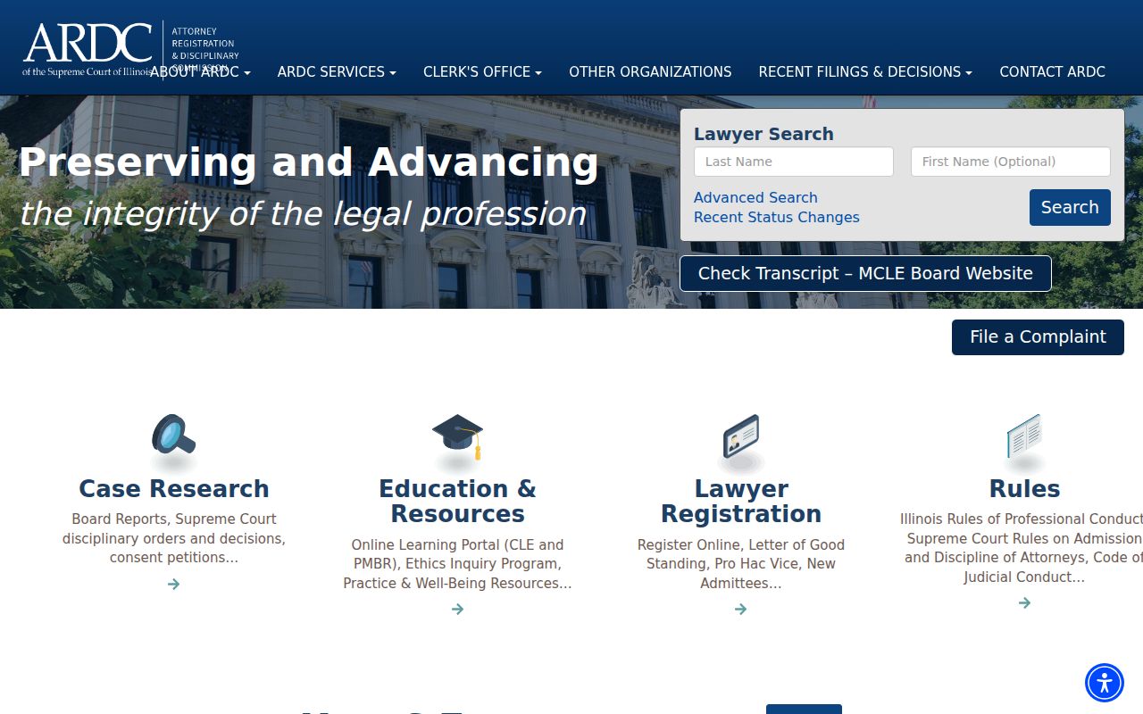 Illinois attorney registration and discipline lookup source