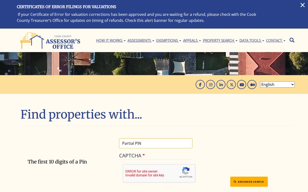 Morton Grove street directory Assessor advanced search